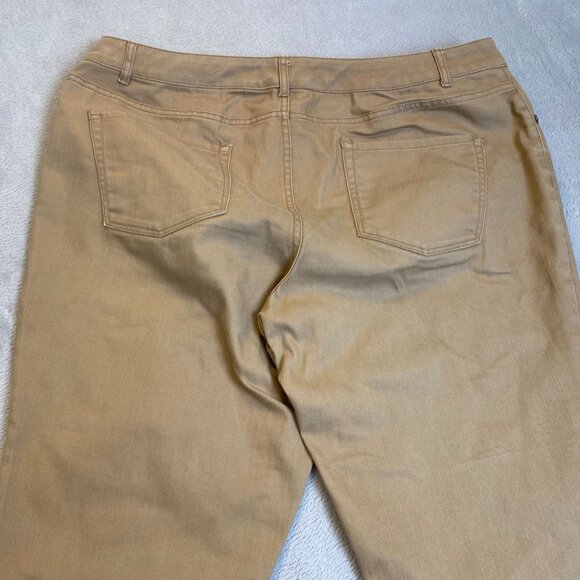 Coldwater Creek Womens Embroidered Pants 16 Natural Fit Tan Cropped Casual Y2K - Picture 10 of 13